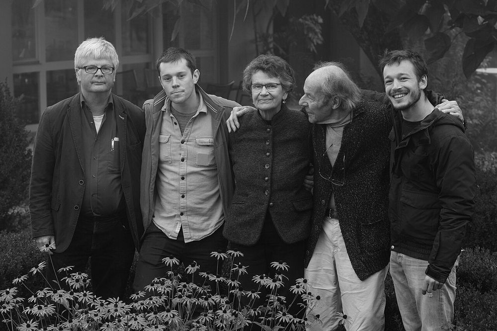 Zudem ist der Traum oft Realität genug film crew, from left to right: Matthias Leupold , Jérôme Depierre, Stella Tenger, Hugo Jaeggi , Omid Taslimi .